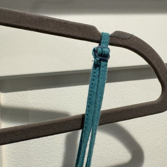 Y2K Fairy Tank Size XL Teal Lace Inset Festival Button Front Surf Beach Coquette - Picture 7 of 11